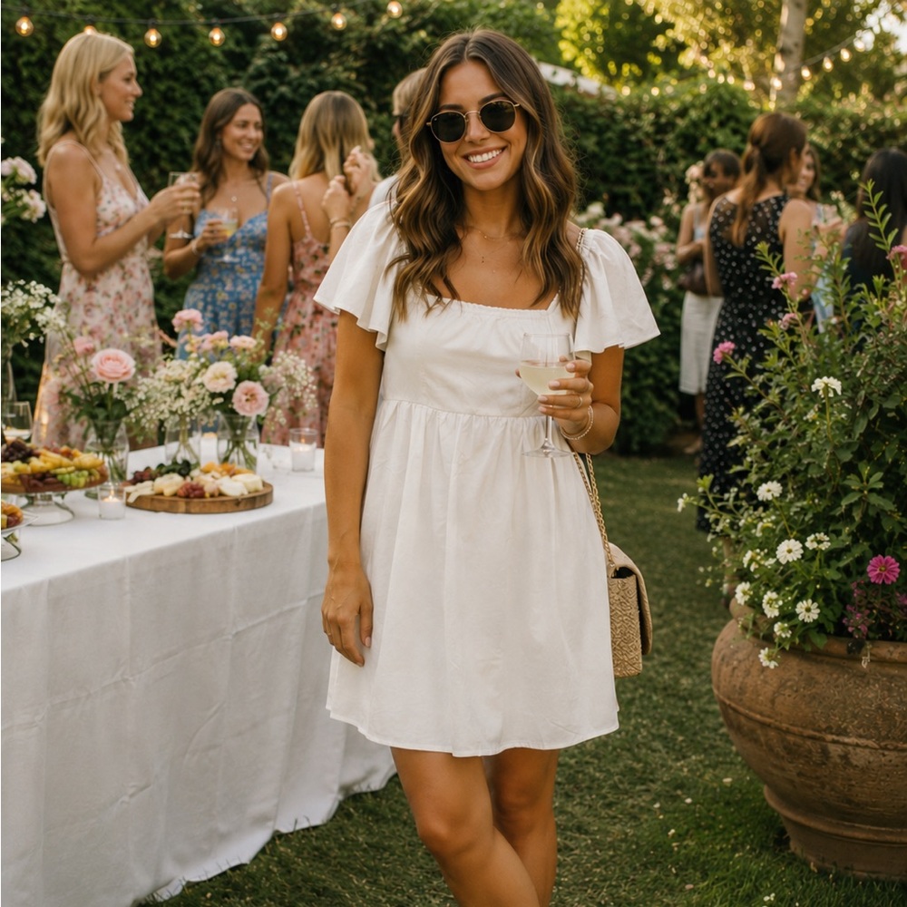 White mini dress
